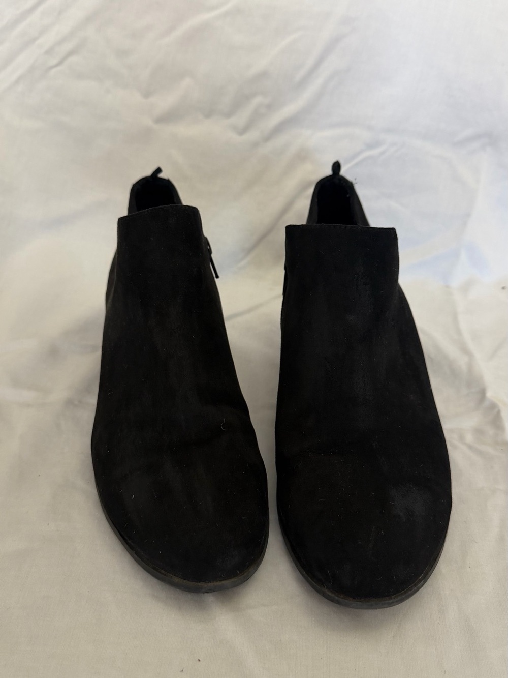 Old Navy Black Suede Slip-On Ankle Booties